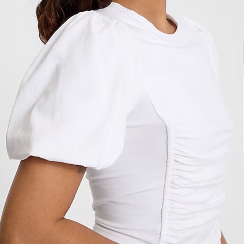 Express Puff Sleeve Corset Cropped Tee